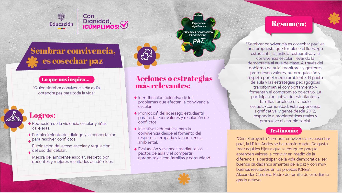 Sembrar convivencia, es cosechar paz 