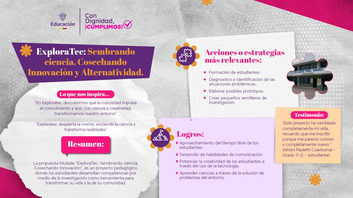ExploraTec: Sembrando ciencia, Cosechando Innovación y Alternatividad