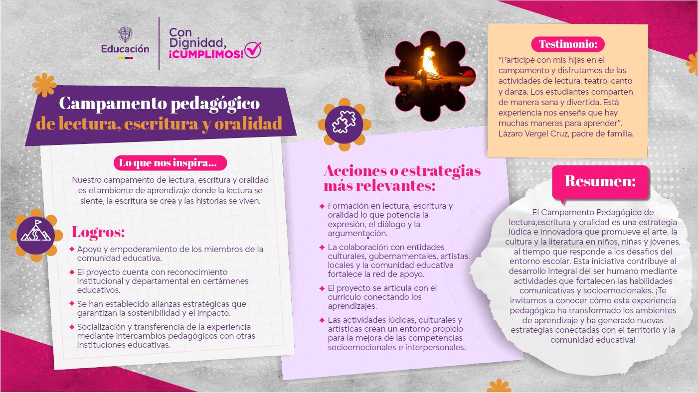 Campamento pedagógico de lectura, escritura y oralidad 