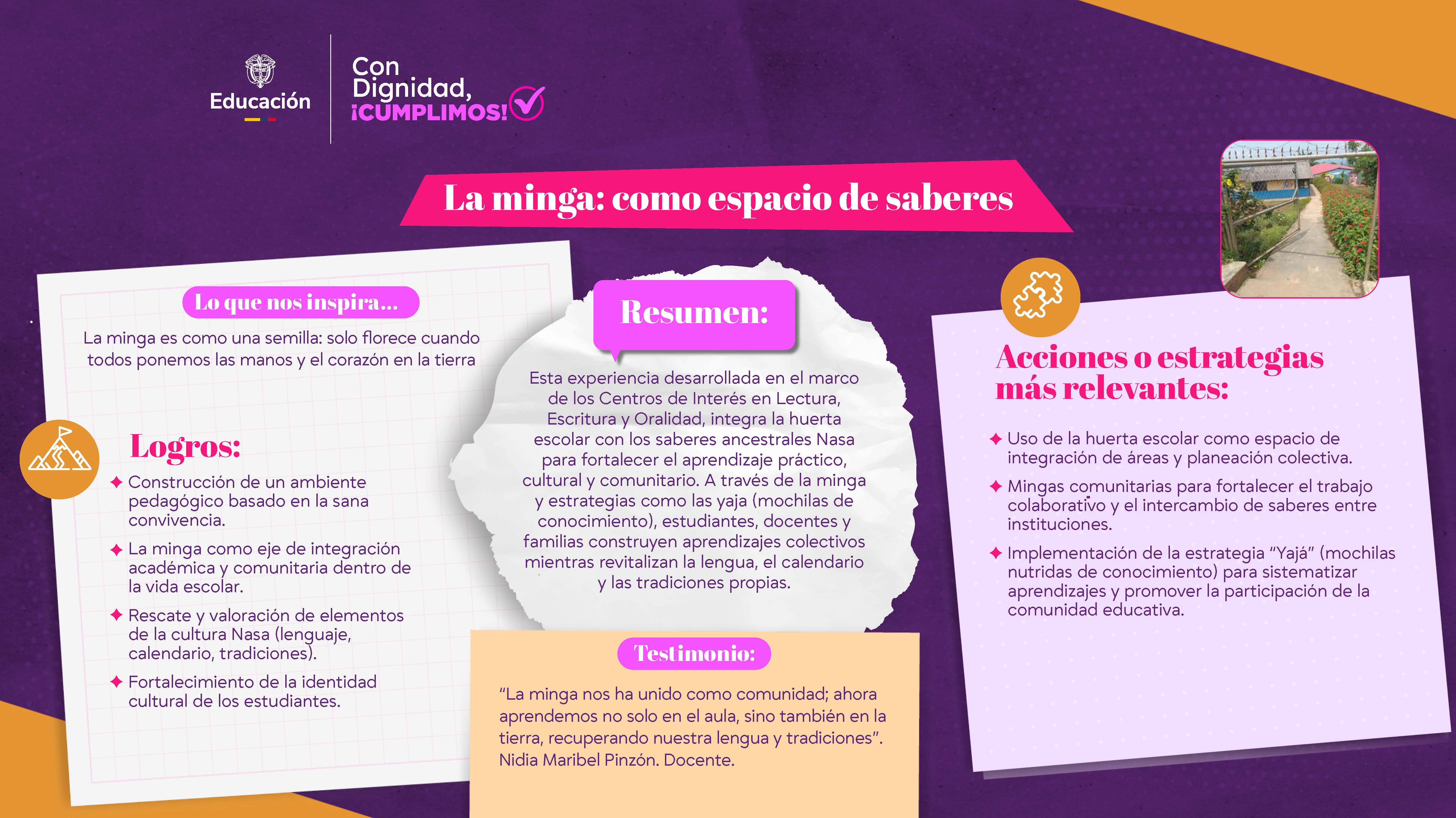 La minga: como espacio de saberes