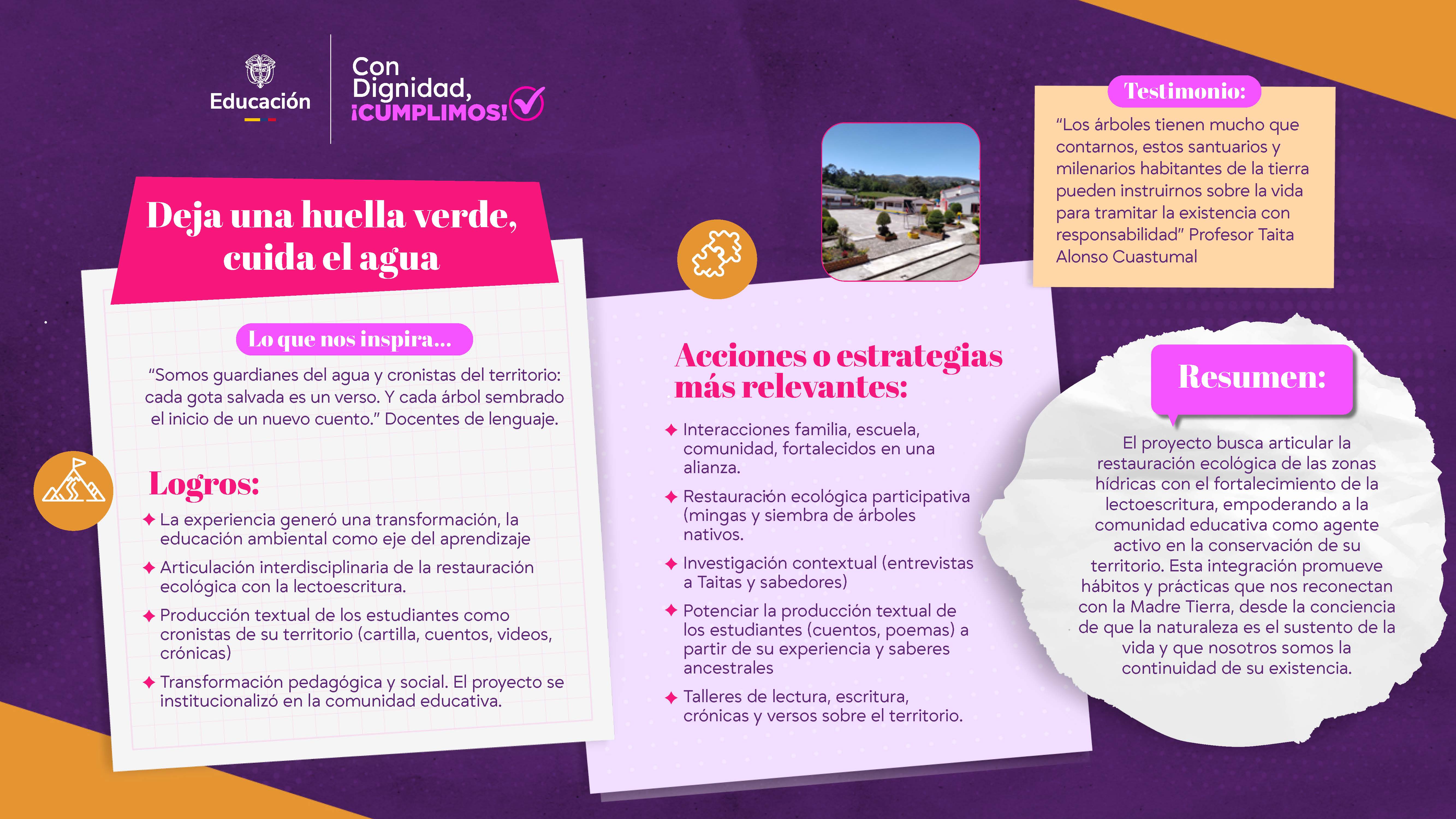 Deja una huella verde, cuida el agua