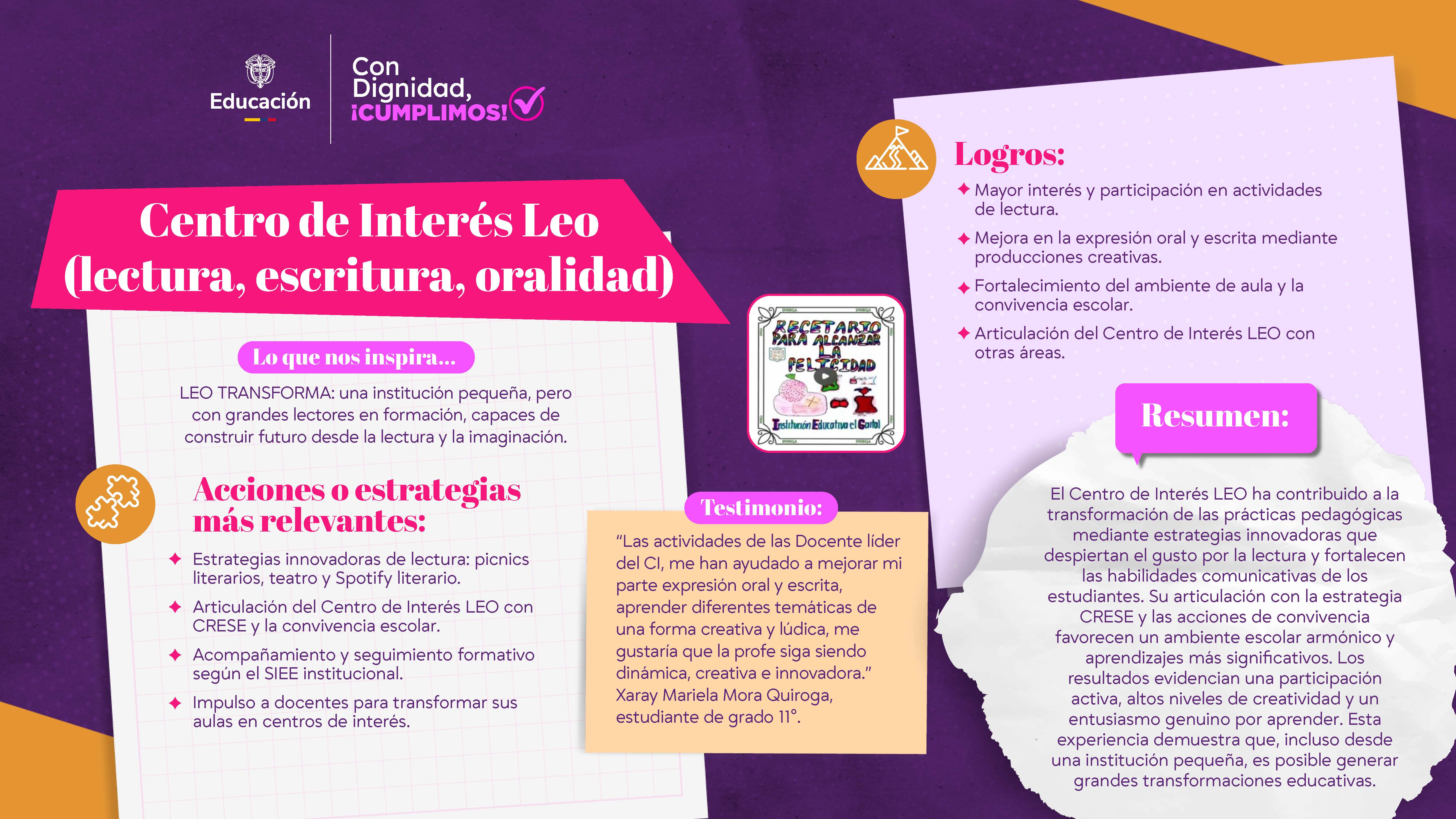 Centro de Interés LEO (Lectura, Escritura y Oralidad)