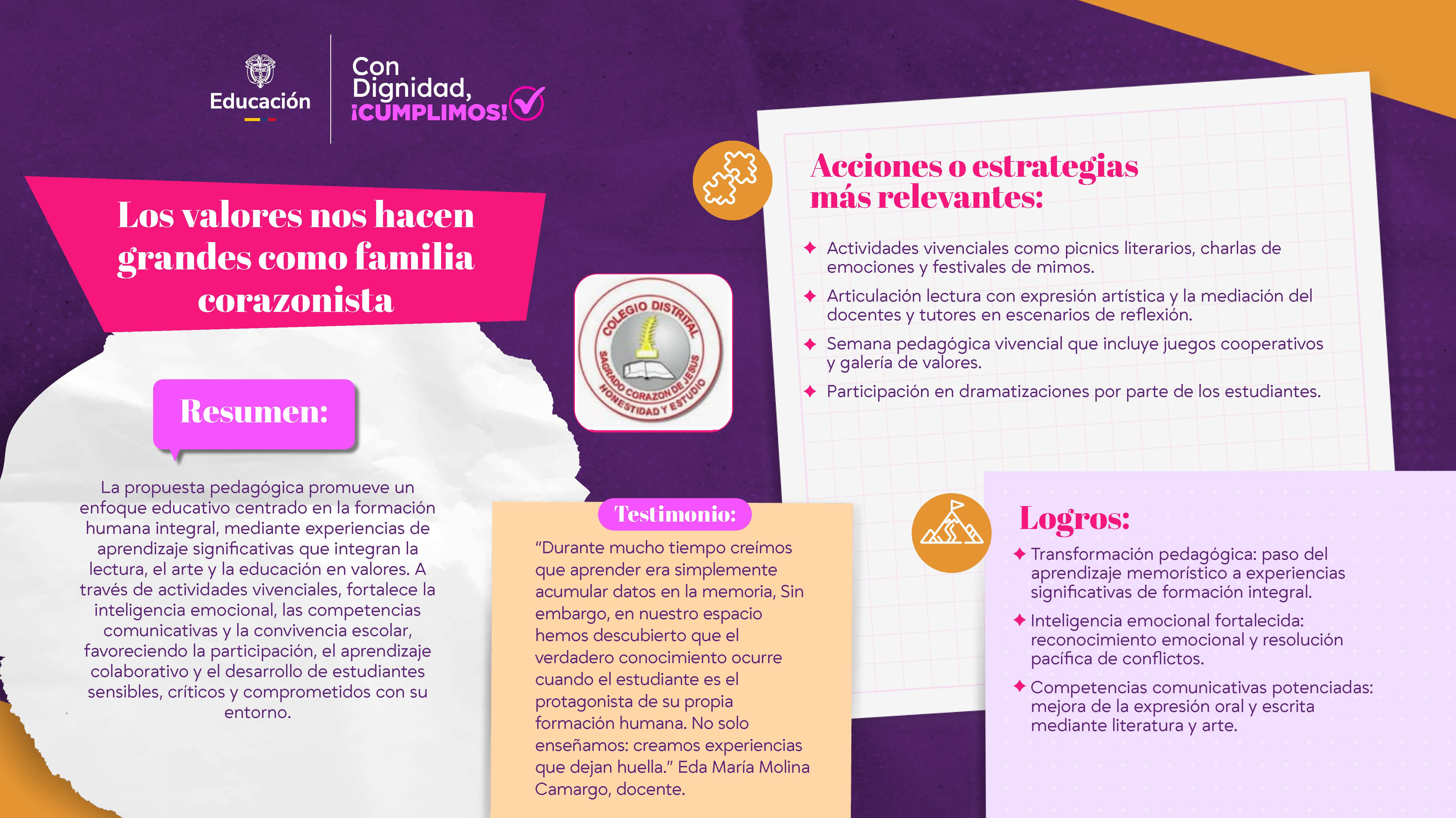 Los valores nos hacen grandes como familia corazonista