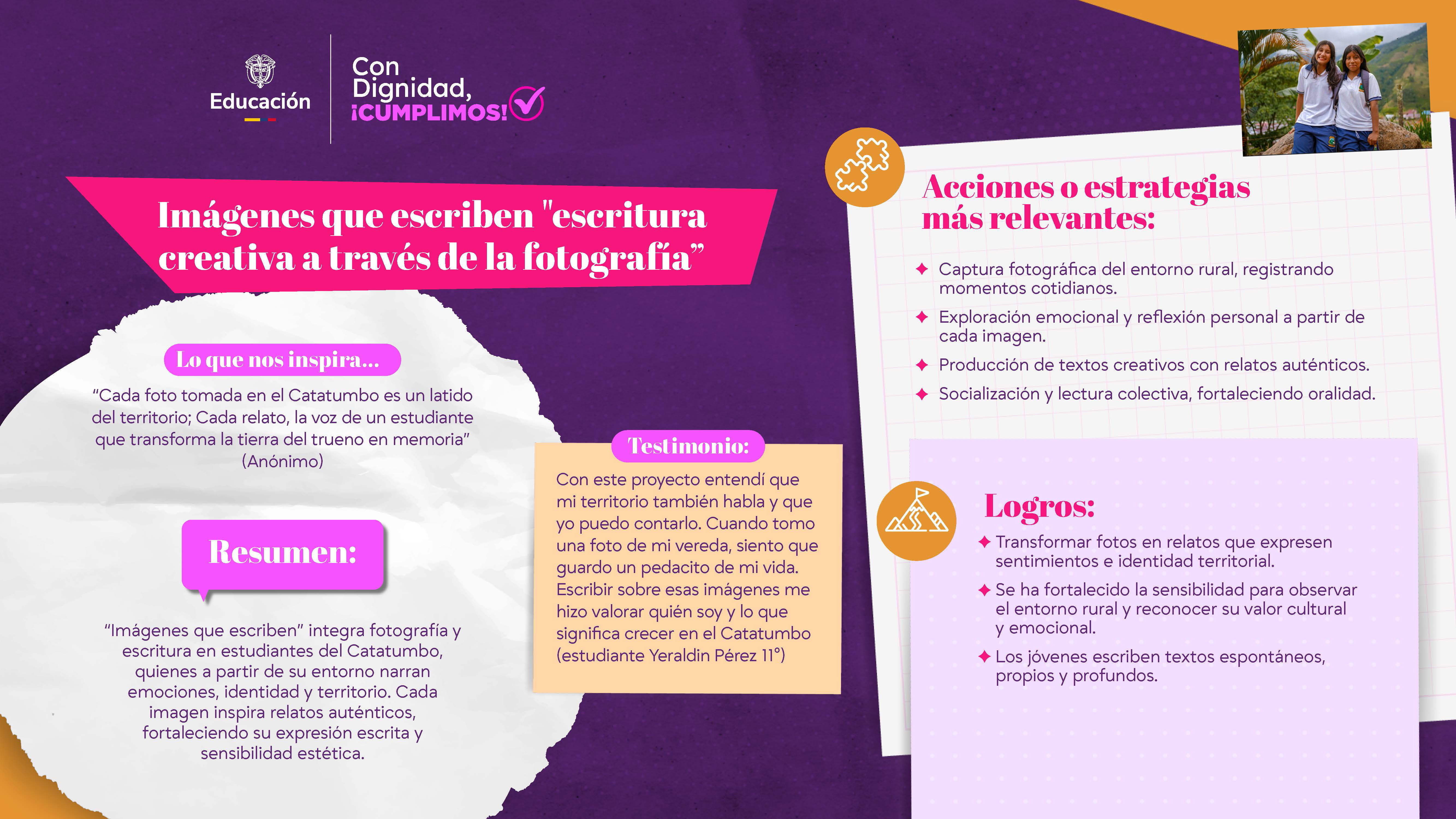 Imágenes que escriben "escritura creativa a través de la fotografía”