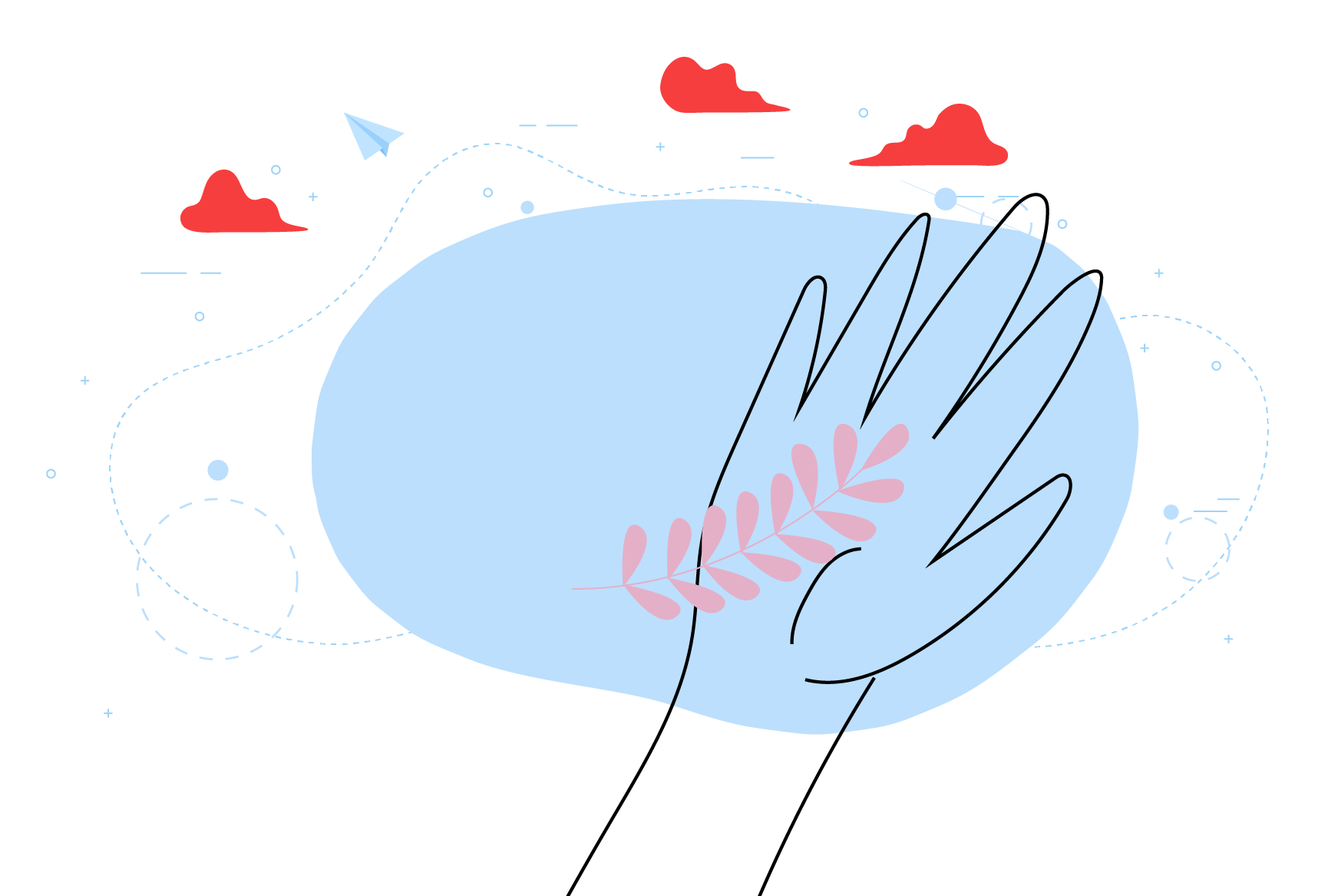 ilustración de mano con una hoja