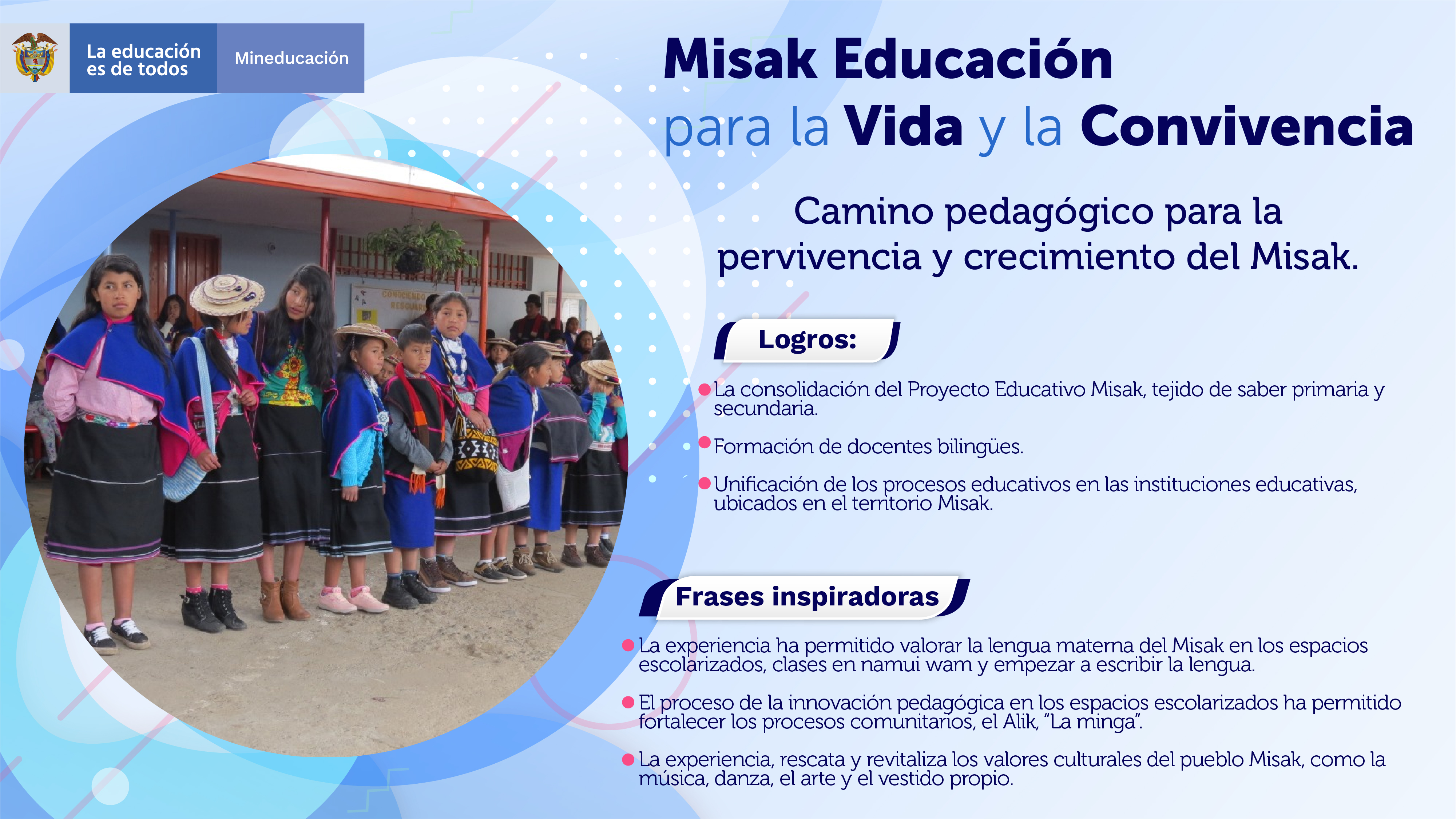 Infografía del proyecto Misak Educación para la vida y la convivencia