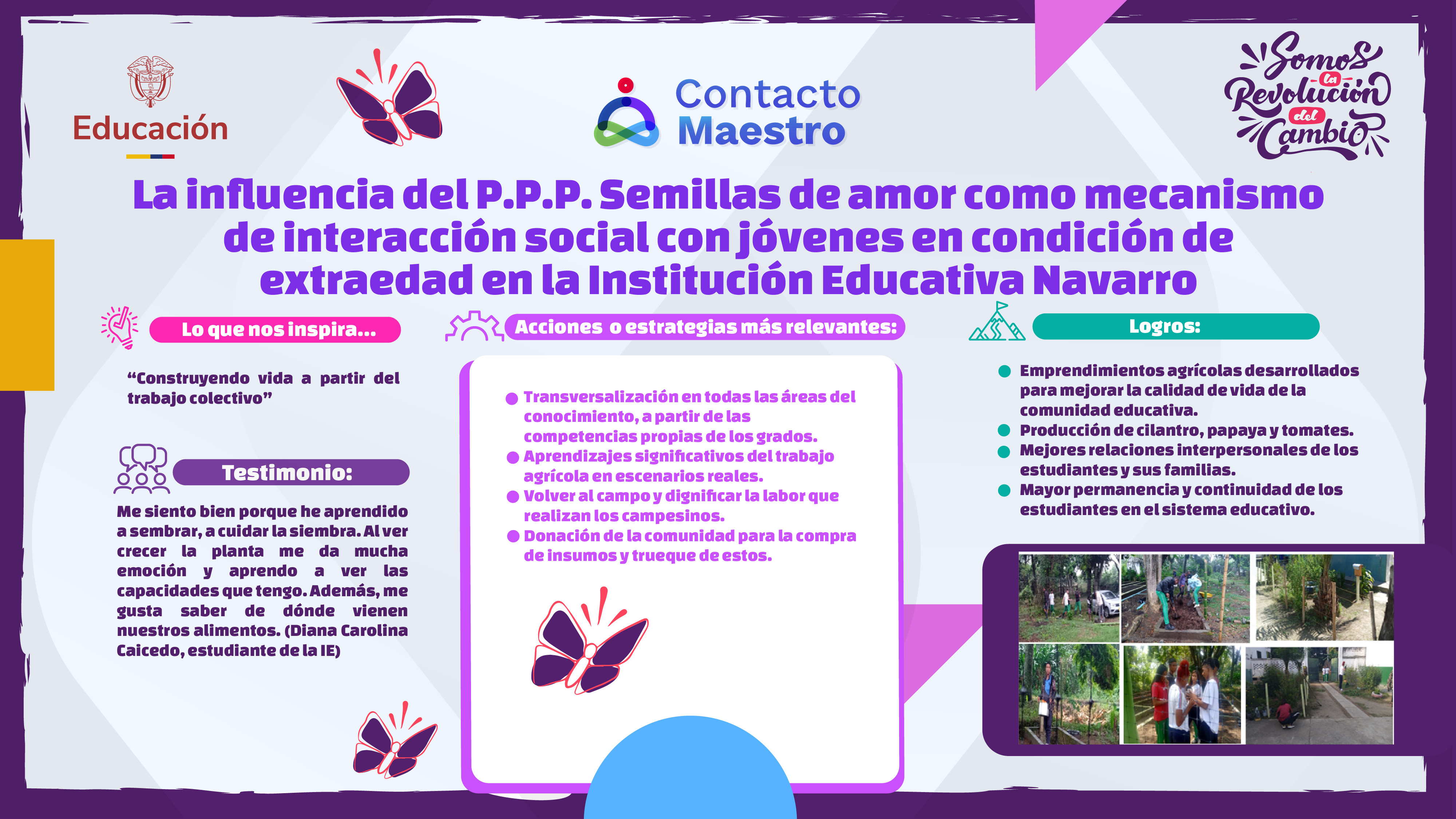 La influencia del P.P.P. Semillas de amor como mecanismo de interacción social con jóvenes en condición de extraedad en la Institución Educativa Navarro