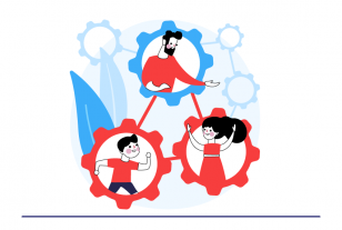 Ilustración trabajo en equipo