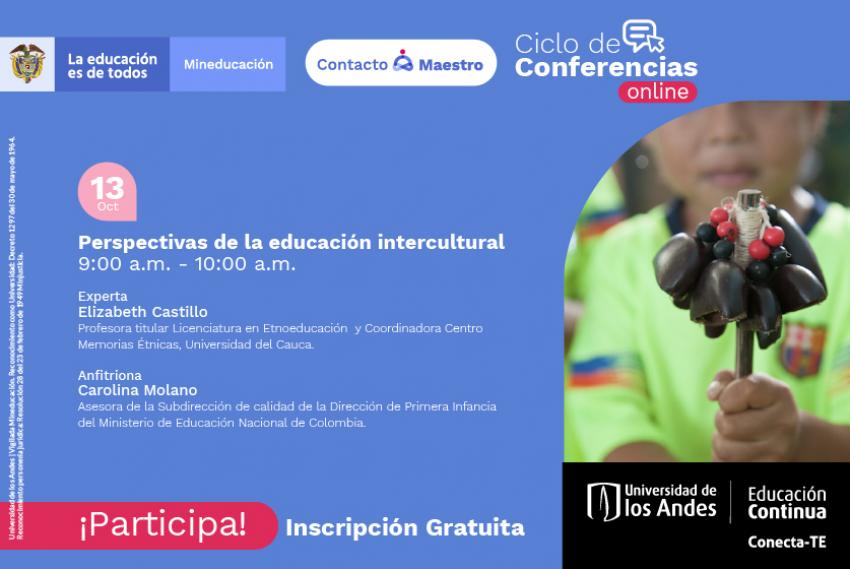Ecard invitación webinar Perspectivas de la educación intercultural