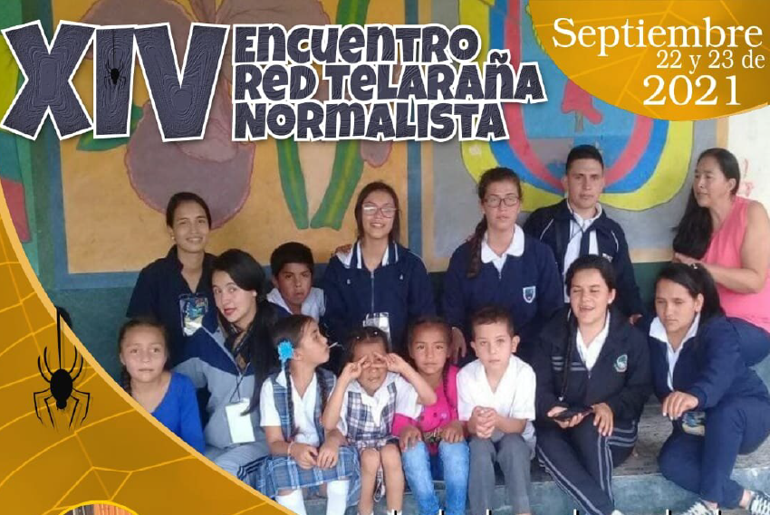 Fotografía de estudiantes. Póster Encuentro Telaraña Normalista