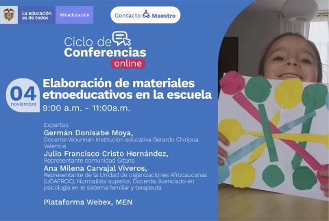 Ecard invitación webinar materiales etnoeducativos