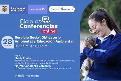 Ecard invitación webinar educación ambiental 28 de octubre
