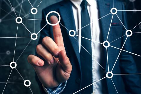 Tecnologías digitales ilustrando puntos interconectados