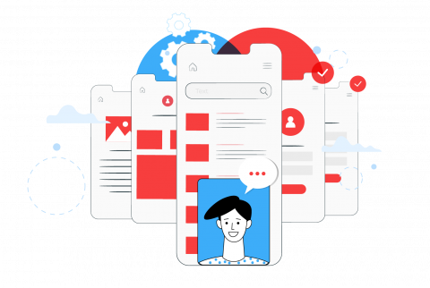 Ilustración de plataformas web.